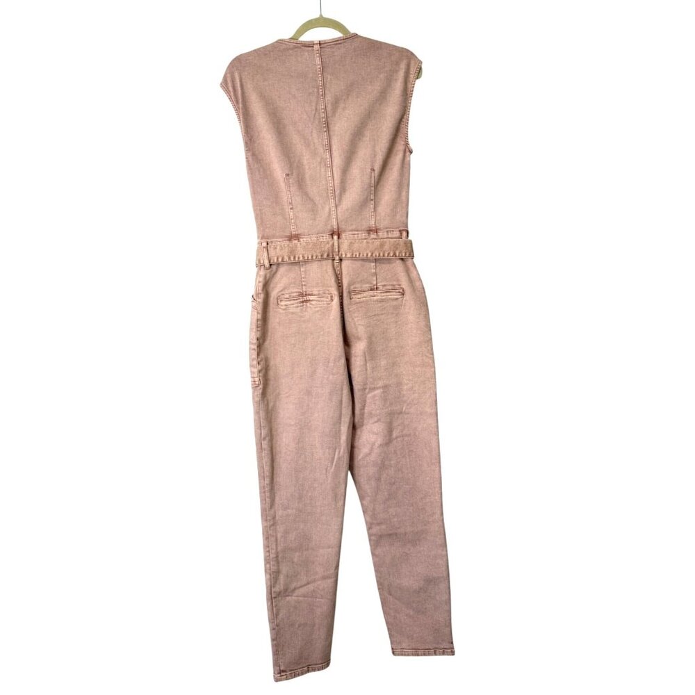 Dear John Denim Riveter Nicole Jumpsuit With Belt Pinkish Tan Womens Size S NEW - Picture 2 of 6